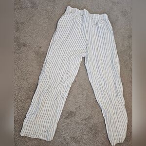 A New Day White and Black Striped Top